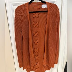 Women's Burnt Orange Cardigan Sweater